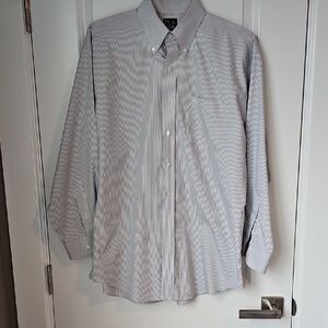 Jos. A. Bank Gray Striped Dress Shirt
